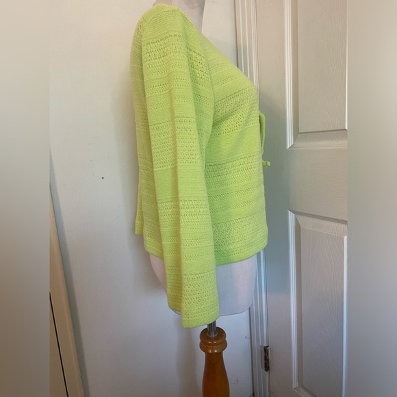 Dolcezza Lime Green Knit Cardigan - Picture 5 of 10